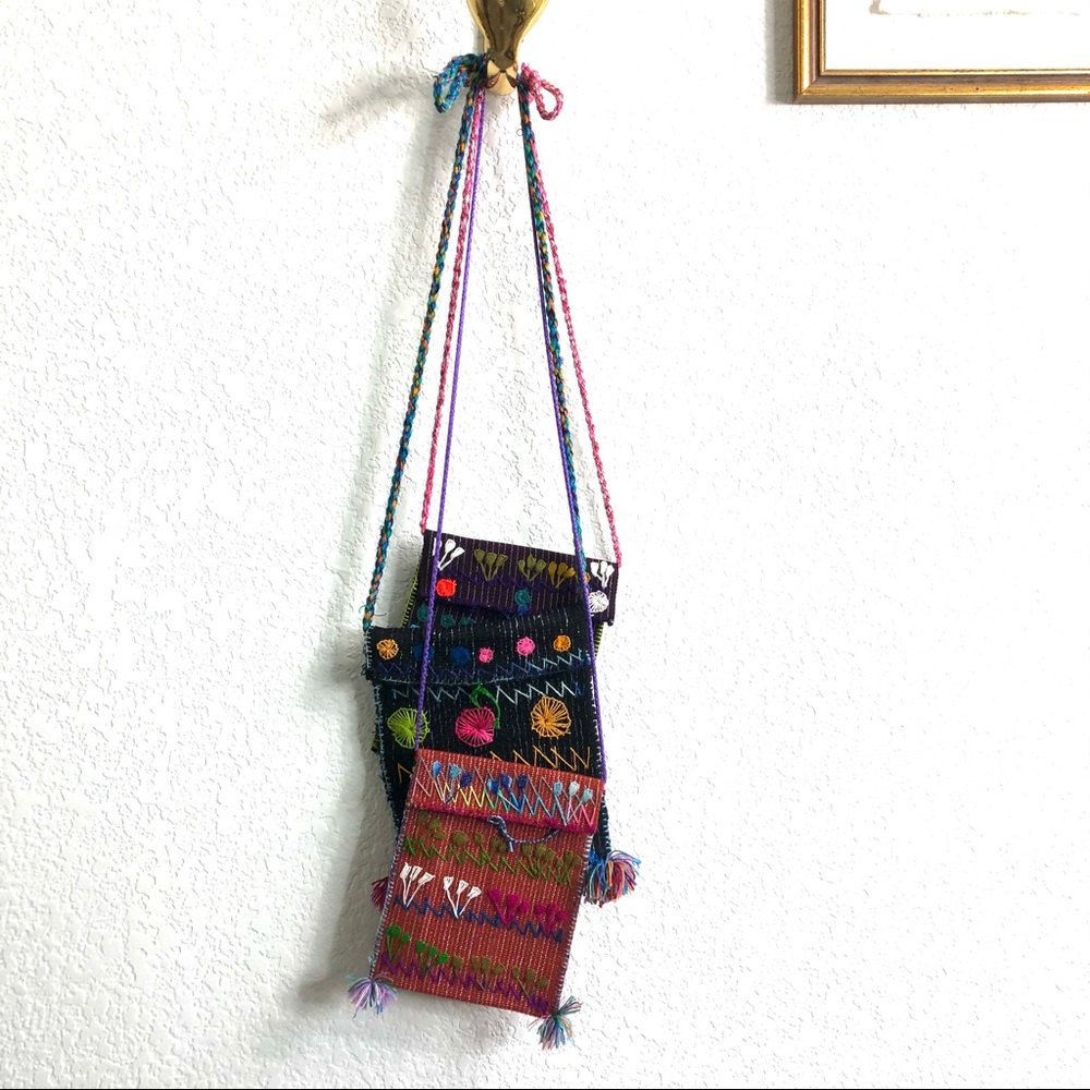 Costume Baldor Mexican Handmade Embroidered Floral Cross Body Bag - Picture 8 of 10